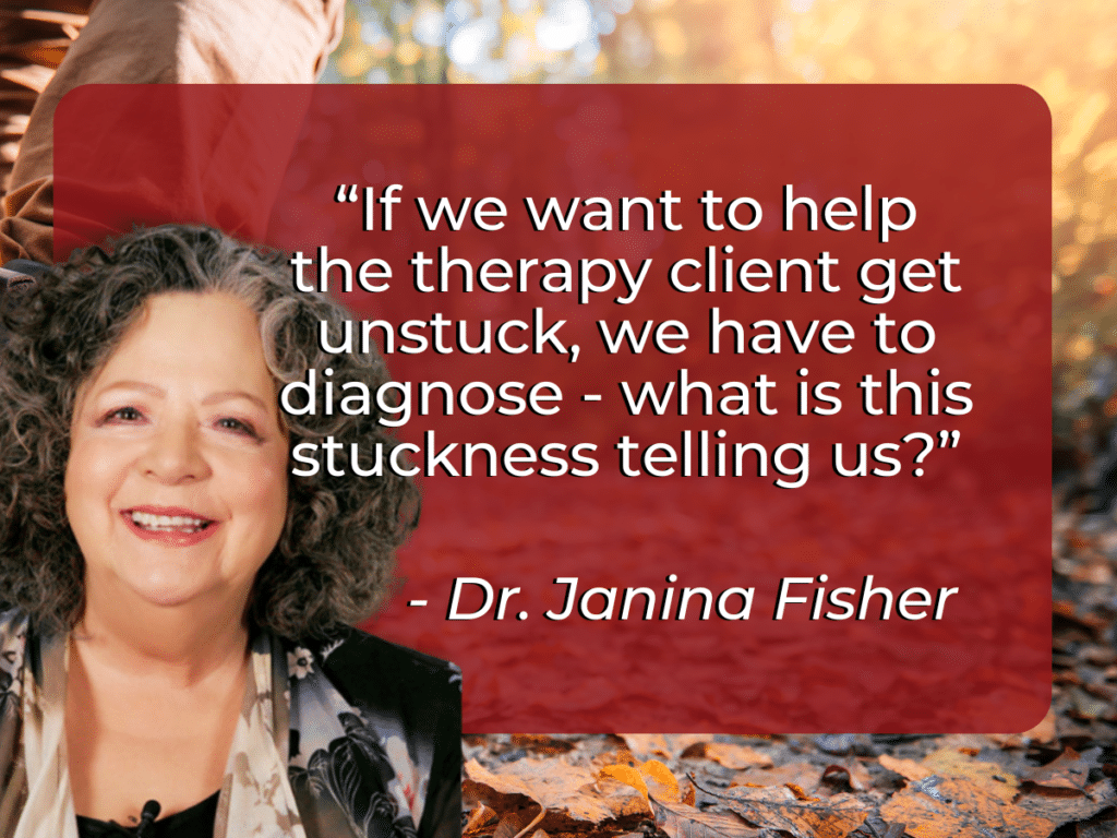 questions to ask a resistant client to get unstuck Janina Fisher quote