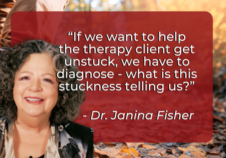questions to ask a resistant client to get unstuck Janina Fisher quote